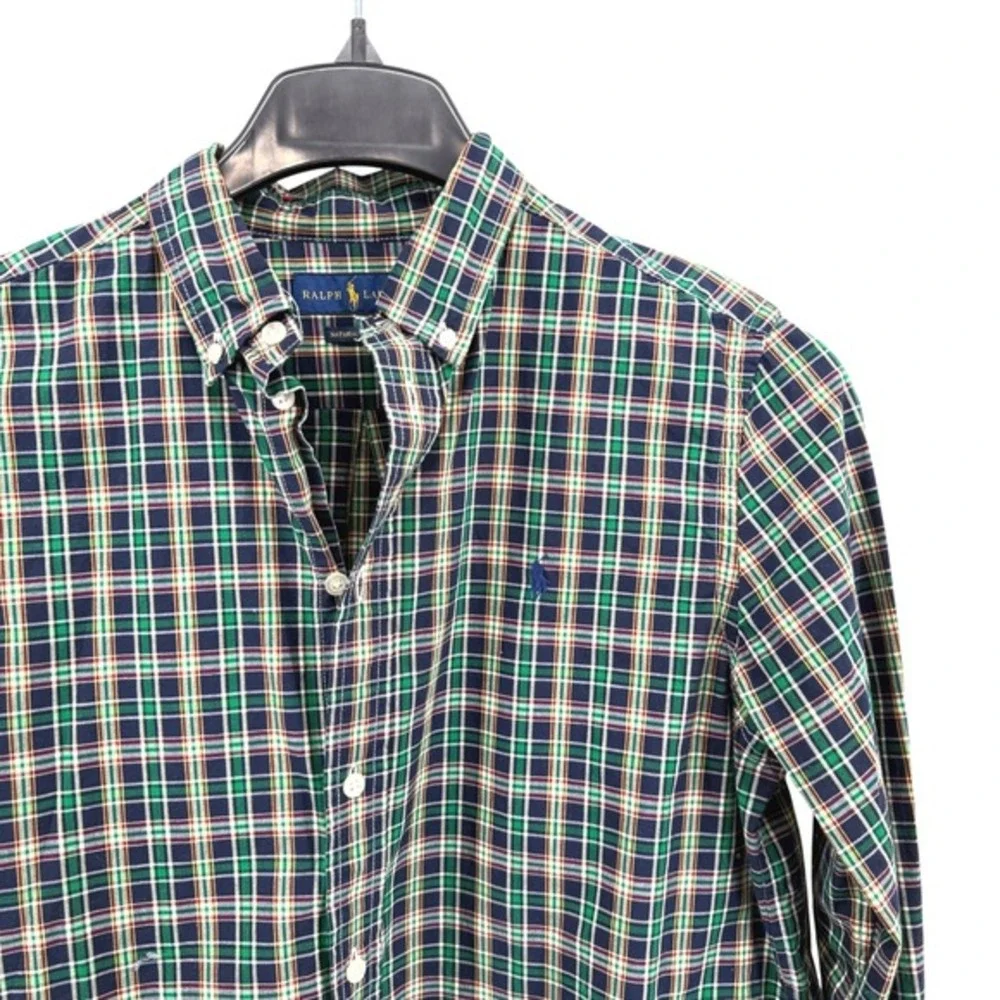 Ralph Lauren Boys XL (18-20) Pre-Owned‎ Plaid Natural Stretch Button Down Shirt